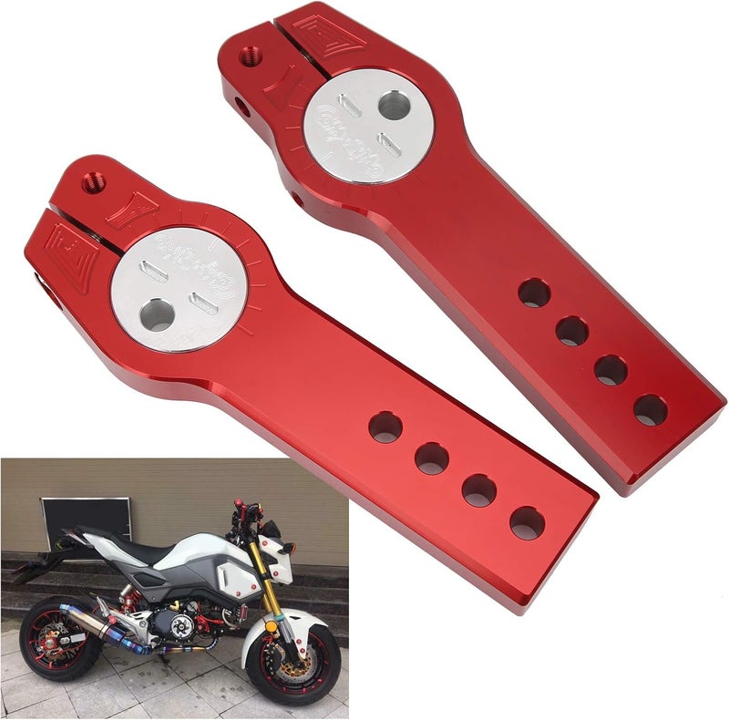 Shanrya Motorcycle Accessories, Practical Rear Fork Extension Device, Red Sturdy Aluminum Alloy Suspension Refit Flat Forks Assy for MSX125 MSX125SF 2013-2020 Motorcycle - Image 1